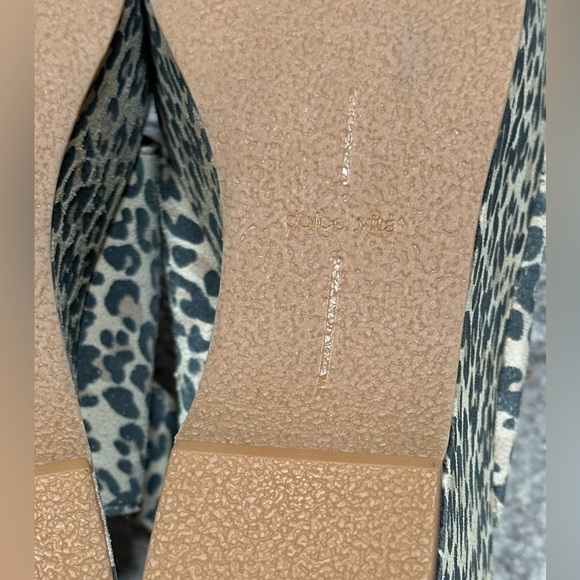 NEW Dolce Vita Leather Cheetah Lenni Open-Toe Wrap Wedge Sandals Women’s 10 - Picture 7 of 9